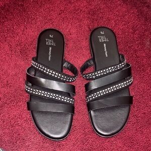 Time and Tru Black Women's Sandals